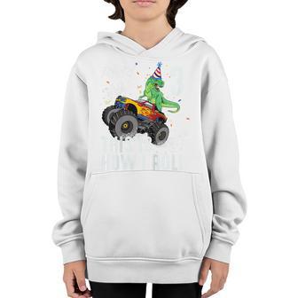 Kids 3 Years Old T Rex Dinosaur Monster Truck 3Rd Birthday Boys Youth Hoodie - Thegiftio UK