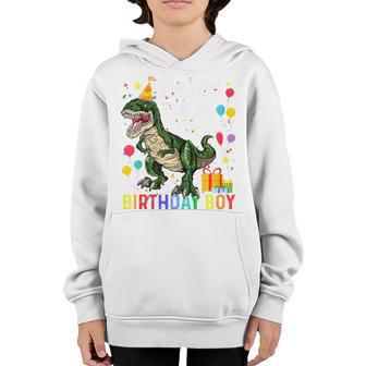 Kids 4 Year Old 4Th Birthday Boy T Rex Dinosaur Gift Boys Youth Hoodie - Thegiftio UK