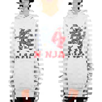 Kids 4 Year Old Gifts 4Th Birthday Ninja Funny For Boy Party Youth Hoodie - Thegiftio UK