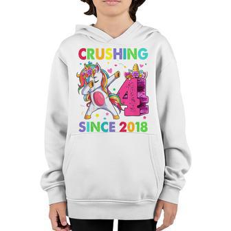 Kids 4 Year Old Gifts Girls Ns Dabbing Unicorn 4Th Birthday V2 Youth Hoodie - Thegiftio UK