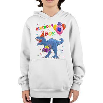 Kids 4 Year Old Gifts Rawr Im 4Th Birthday Boy Dinosaur T Rex Youth Hoodie - Thegiftio UK