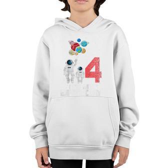 Kids 4 Years Old Gifts Its My 4Th Birthday Boys Kids Astronaut Youth Hoodie - Thegiftio UK