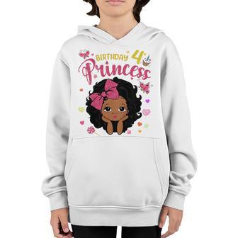 Kids 4Th Birthday Princess Funny Gifts Girl Daughter 4 Year Old Youth Hoodie - Thegiftio UK