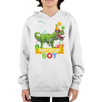 Kids 5 Birthday Boy 5 Year Old Dinosaur T Rex 5Th Birthday Gifts Youth Hoodie - Thegiftio UK
