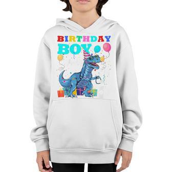 Kids 5 Year Old Gift 5Th Birthday Boy 5Th Birthday T Rex Dinosaur Youth Hoodie - Thegiftio UK