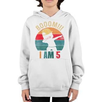 Kids 5 Year Old Gifts Boom I Am 5Th Birthday Dabbing Boy Ns Youth Hoodie - Thegiftio UK
