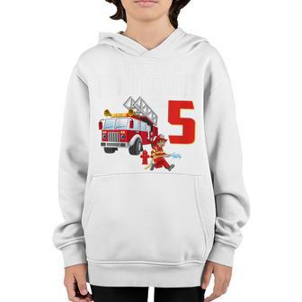 Kids 5 Year Old Gifts Its My 5Th Birthday Boy Fire Truck Fireman Youth Hoodie - Thegiftio UK