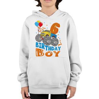 Kids 6 Year Old Gifts 6Th Birthday Boy Son Monster Truck Party Youth Hoodie - Thegiftio UK