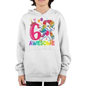 Kids 6 Year Old Gifts Girls Ns Dabbing Unicorn 6Th Birthday V2 Youth Hoodie - Thegiftio UK