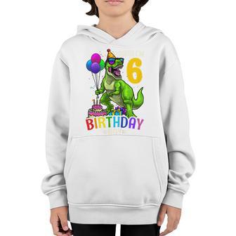 Kids 6Th Birthday Boy T Rex Dinosaur Dino Party Gift Youth Hoodie - Thegiftio UK