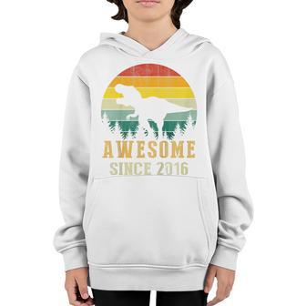 Kids 6Th Birthday Dinosaur 6 Year Old Awesome Since 2016 Gift Boy Youth Hoodie - Thegiftio UK