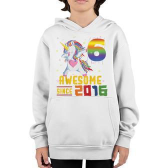 Kids 6Th Birthday Unicorn Dabbing 6 Years Old Gifts Girls Party Youth Hoodie - Thegiftio UK