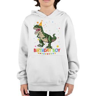 Kids 7 Birthday Boy Kids 7 Year Old 7Th Birthday Dinosaur T Rex Youth Hoodie - Thegiftio UK