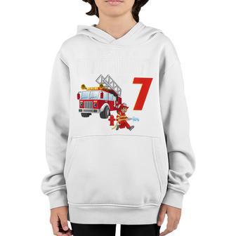 Kids 7 Year Old Gifts Its My 7Th Birthday Boy Fire Truck Fireman Youth Hoodie - Thegiftio UK