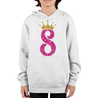 Kids 8 Year Old Gifts 8Th Birthday Girl Golden Crown Party Youth Hoodie - Thegiftio UK