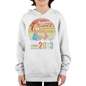 Kids 9 Year Old Awesome Since 2013 9Th Birthday Gifts Women Youth Hoodie - Thegiftio UK