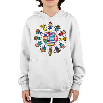 Kids Around Globe Hispanic Flags Heritage Month V3 Youth Hoodie - Thegiftio UK