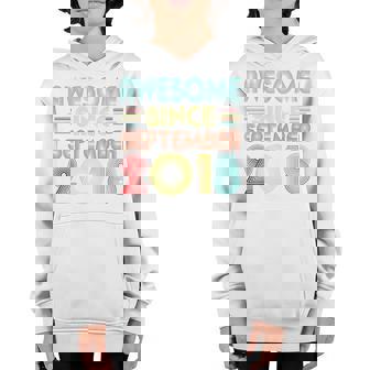 Kids Awesome Since September 2018 4 Years Old 4Th Birthday Gifts V2 Youth Hoodie - Thegiftio UK