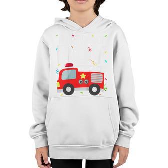 Kids Birthday Boy Fire Truck Party Firefighter Theme Toddler Youth Hoodie - Thegiftio UK