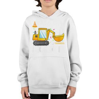 Kids Construction Truck 3Rd Birthday Boy 3 Three Excavator Digger V2 Youth Hoodie - Thegiftio UK