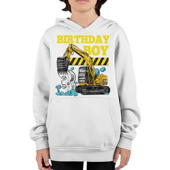 Kids Construction Truck 3Rd Birthday T Boy 3 Year Old Gifts Youth Hoodie - Thegiftio UK