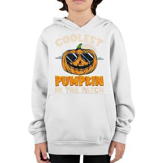 Kids Coolest Pumpkin In The Patch Halloween Boys Girls Nager Youth Hoodie - Thegiftio UK