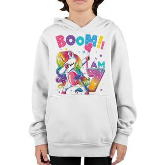 Kids Dabbing Birthday 7 Years Old Birthday Outfit Girls Youth Hoodie - Thegiftio UK