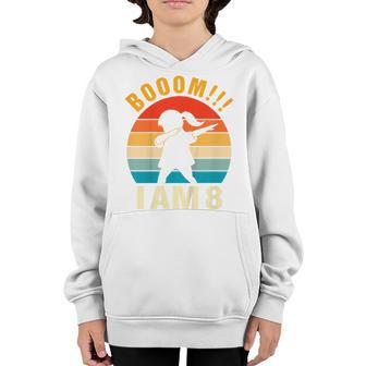 Kids Dabbing Birthday 8 Years Old 8Th Birthday Outfit Girls Youth Hoodie - Thegiftio UK