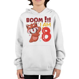 Kids Dabbing Birthday Boy Red Panda 8Th Birthday 8 Years Old Youth Hoodie - Thegiftio UK