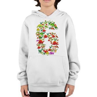 Kids Dinosaur 6 Year Old Gifts 6Th Birthday Boy Girl Party Funny Youth Hoodie - Thegiftio UK