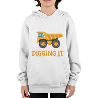 Kids Four 4Yr 4Th Birthday Construction Boy 4 Years Old Youth Hoodie - Thegiftio UK