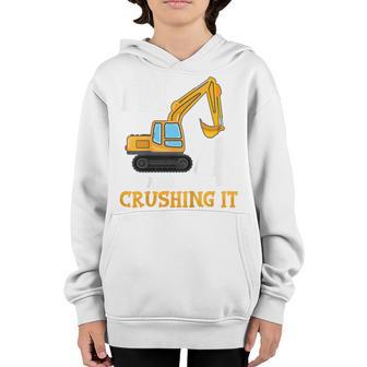 Kids Four 4Yr 4Th Birthday Digger Boy Construction 4 Years Old Youth Hoodie - Thegiftio UK