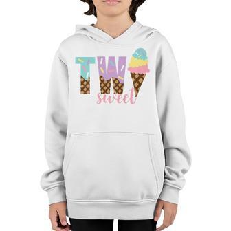 Kids Funny Kids Two Sweet Ice Cream Girls 2Nd Birthday Youth Hoodie - Thegiftio UK