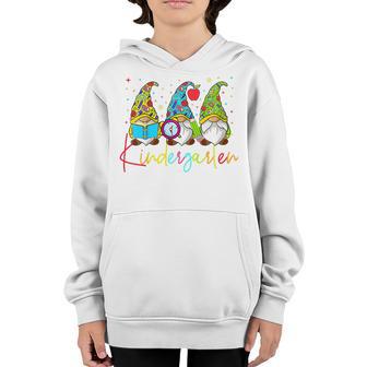 Kids Gnomes Kindergarten Crew First Day Teacher Back To School Youth Hoodie - Thegiftio UK