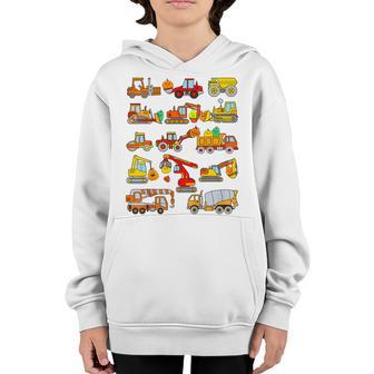 Kids Halloween Crane Truck Construction Pumpkin Toddler Kids Boys V2 Youth Hoodie - Thegiftio UK
