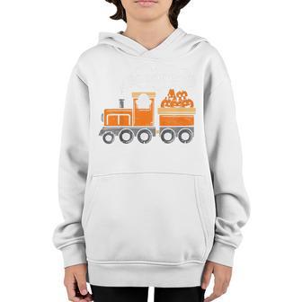 Kids Halloween Train Boo Funny Ghost Pumpkin Toddler Kids Boys Youth Hoodie - Thegiftio UK