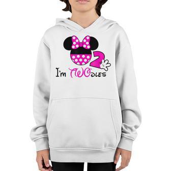 Kids Im Twodles 2Nd Birthday Party 2 Years Old Mouse Youth Hoodie - Thegiftio UK