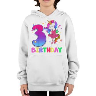 Kids Its My 3Rd Birthday Unicorn 3 Year Old Gift Girls Youth Hoodie - Thegiftio UK