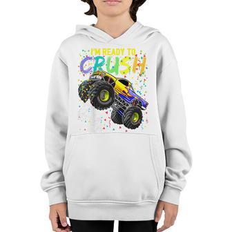 Kids Kids Im Ready To Crush 4 Monster Truck 4Th Birthday Boys Youth Hoodie - Thegiftio UK