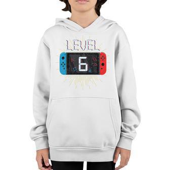 Kids Level 6 Birthday Boy 6 Year Old Video Games Gaming Gift Kids Youth Hoodie - Thegiftio UK