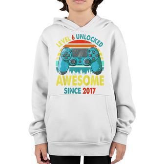 Kids Level 6 Unlocked Awesome 2017 Video Game 6Th Birthday Boys V2 Youth Hoodie - Thegiftio UK