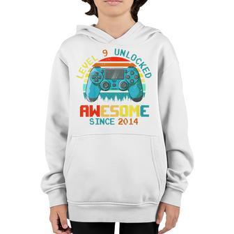 Kids Level 9 Unlocked Awesome 2014 Video Game 9Th Birthday Boys V2 Youth Hoodie - Thegiftio UK