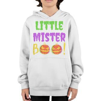 Kids Little Mister Boo Funny Halloween Son Ghost Toddler Kid Boys Youth Hoodie - Thegiftio UK