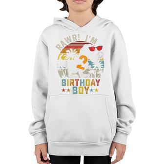 Kids Rawr Im 2Nd Birthday Boy Gifts T Rex Dinosaur 2 Years Old Youth Hoodie - Thegiftio UK