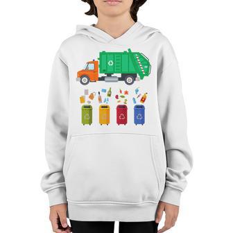 Kids Recycling Trash Garbage Day Toddler Garbage Truck Youth Hoodie - Thegiftio UK