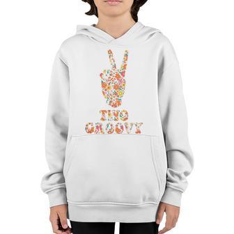 Kids Second Birthday Two Groovy Celebration For Kids Party Youth Hoodie - Thegiftio UK