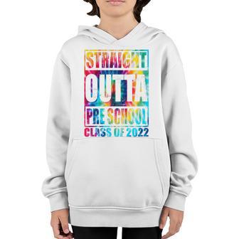 Kids Straight Outta Preschool | Pre-School Graduation Tie Dye Youth Hoodie - Thegiftio UK