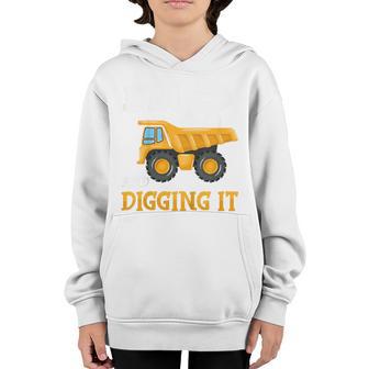 Kids Three 3Yr 3Th Birthday Construction Boy 3 Years Old Youth Hoodie - Thegiftio UK