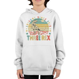 Kids Three Rex 3Rd Birthday Gifts Third Dinosaur 3 Year Old V2 Youth Hoodie - Thegiftio UK