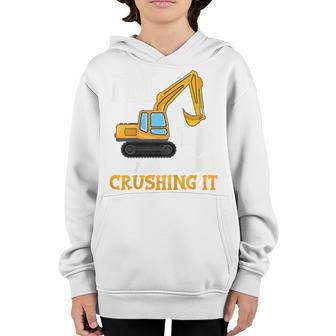 Kids Two 2Yr 2Th Birthday Digger Boy Construction 2 Years Old Youth Hoodie - Thegiftio UK